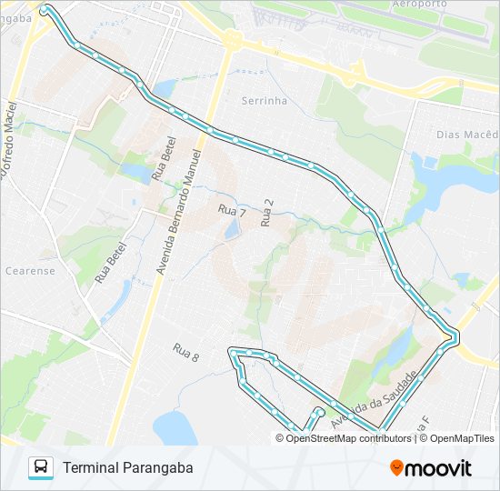 321 JARDIM UNIÃO / PARANGABA bus Line Map