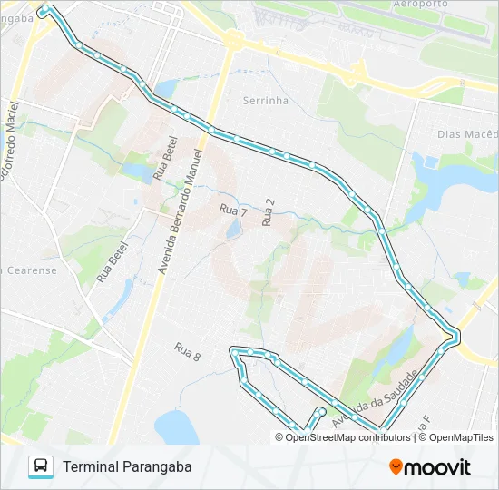 321 JARDIM UNIÃO / PARANGABA Bus Line Map