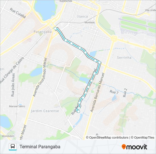 344 VILA BETÂNIA / PARANGABA bus Line Map
