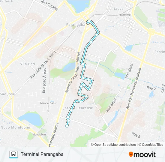353 PARANGABA / PARQUE VERAS Bus Line Map