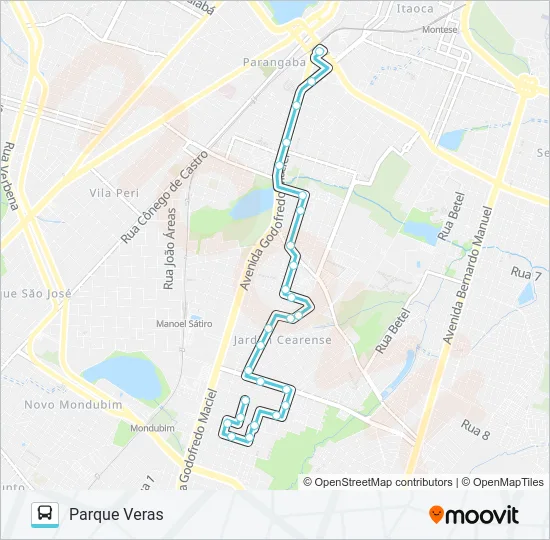 353 PARANGABA / PARQUE VERAS Bus Line Map