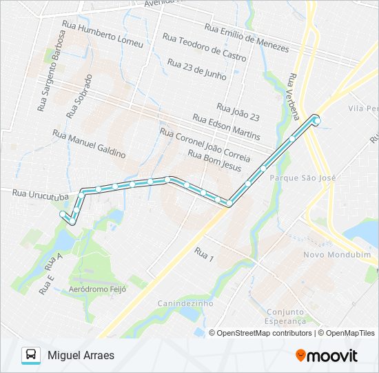 393 MIGUEL ARRAES / SIQUEIRA bus Line Map
