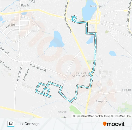 647 LUIZ GONZAGA / MESSEJANA Bus Line Map