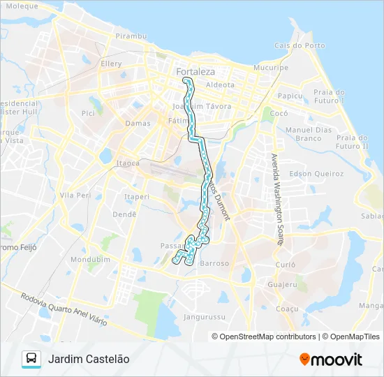 666 JARDIM CASTELÃO / CENTRO Bus Line Map