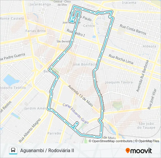 014 AGUANAMBI / RODOVIÁRIA II Bus Line Map