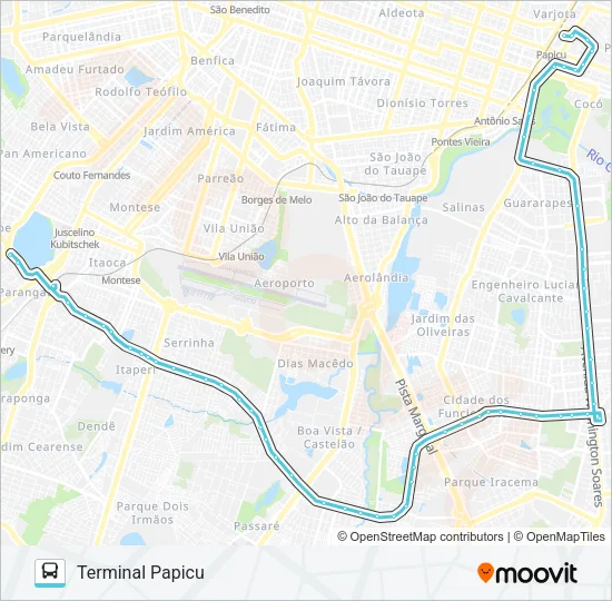 034 CORUJÃO / AV. PARANJANA I Bus Line Map