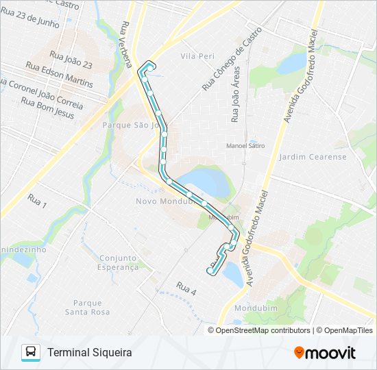 Mapa da linha 384 PARQUE SANTANA / SIQUEIRA de ônibus