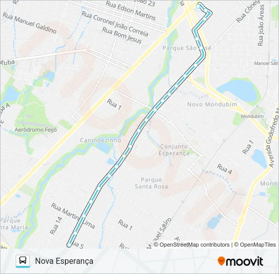 392 NOVA ESPERANÇA / SIQUEIRA Bus Line Map