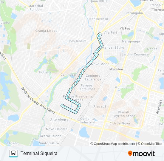 Mapa de 392 NOVA ESPERANÇA / SIQUEIRA de autobús