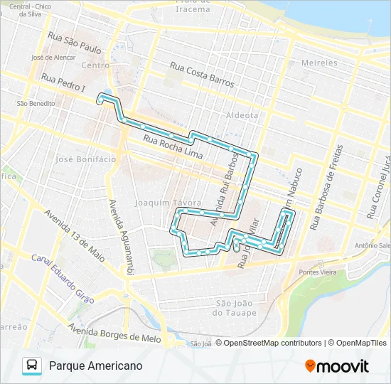 701 PARQUE AMERICANO / CENTRO Bus Line Map
