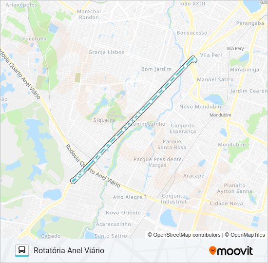 Mapa da linha 400 OSÓRIO DE PAIVA / SIQUEIRA de ônibus
