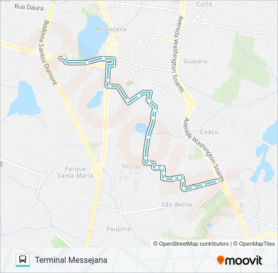 639 PLANALTO COAÇU / MESSEJANA Bus Line Map