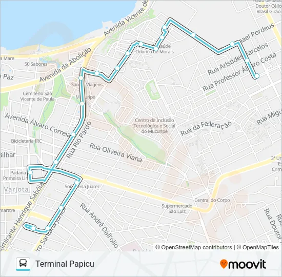 814 CASTELO ENCANTADO / PAPICU Bus Line Map