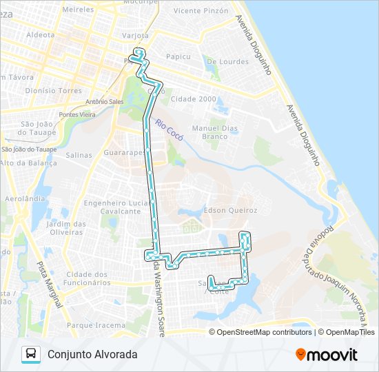 Mapa de 820 CONJUNTO ALVORADA / PAPICU de Bus