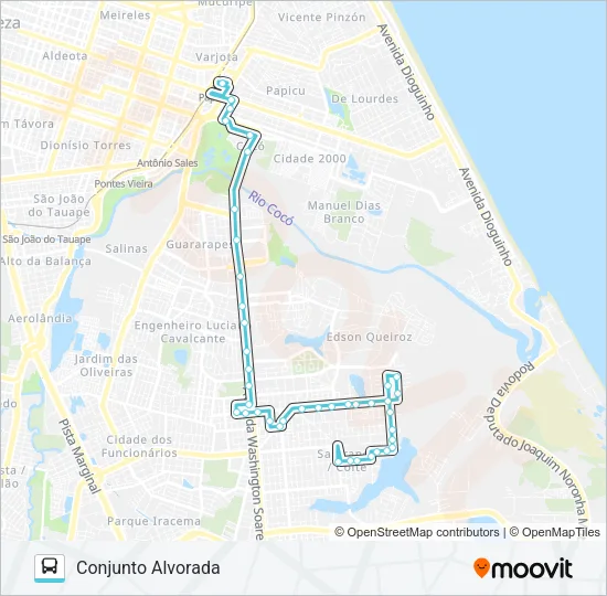 820 CONJUNTO ALVORADA / PAPICU Bus Line Map