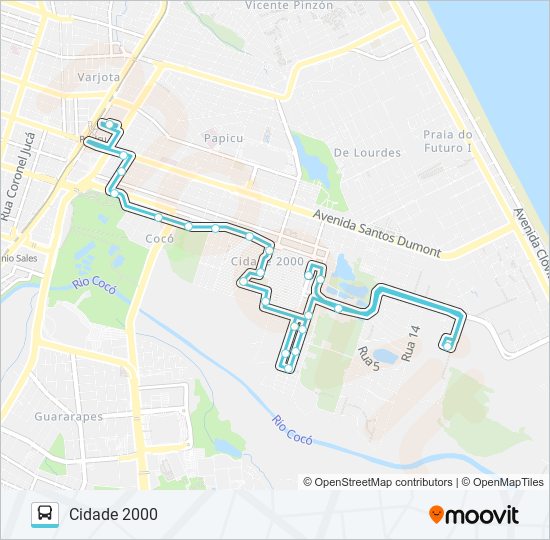 Mapa da linha 860 CLUBE DOS DIÁRIOS / PAPICU de ônibus