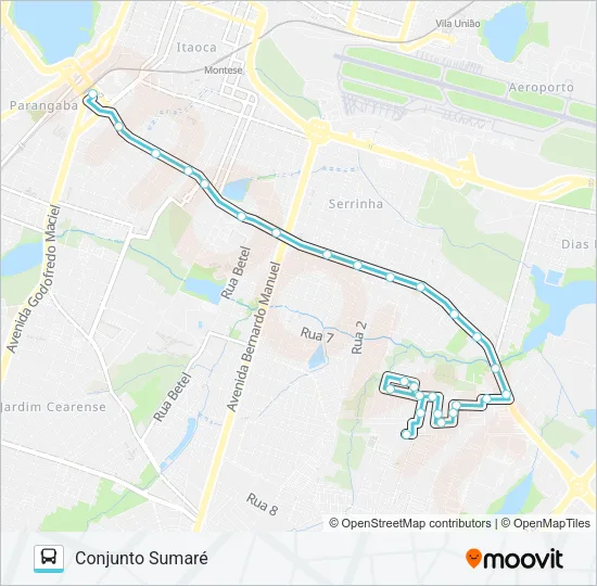 309 CONJUNTO SUMARÉ / PARANGABA Bus Line Map