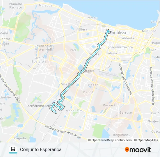 331 CONJUNTO ESPERANÇA / CENTRO Bus Line Map