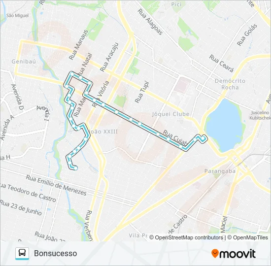 351 BONSUCESSO / JÓQUEI / LAGOA Bus Line Map