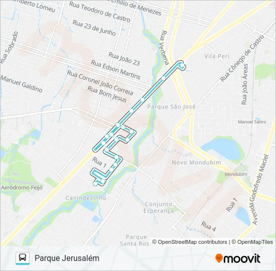 382 PARQUE JERUSALÉM / SIQUEIRA Bus Line Map