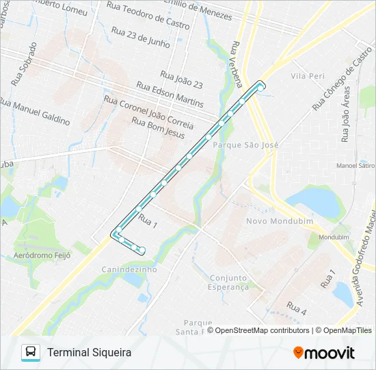 382 PARQUE JERUSALÉM / SIQUEIRA Bus Line Map