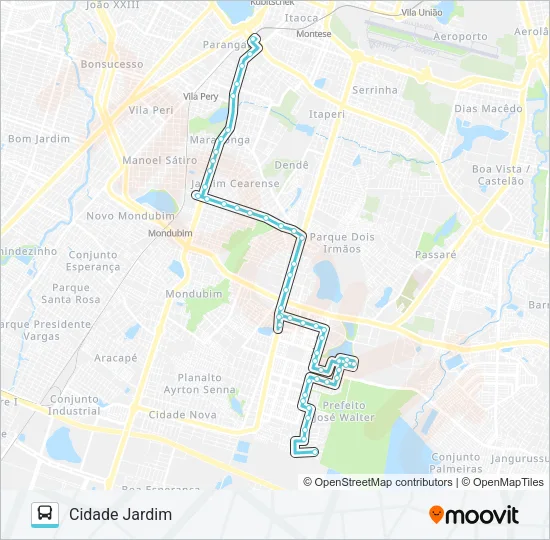 399 CIDADE JARDIM I / PARANGABA Bus Line Map