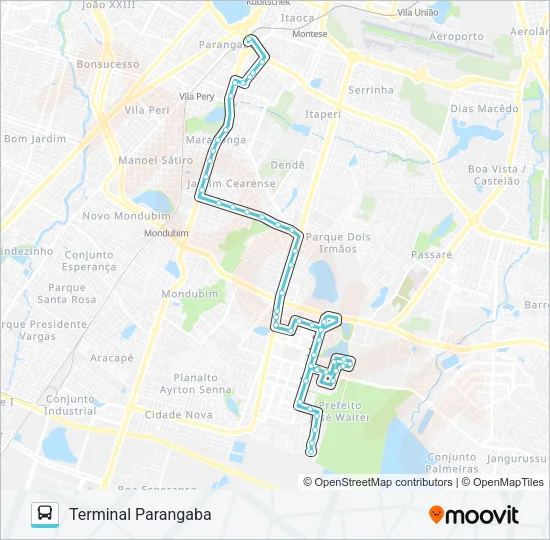 399 CIDADE JARDIM I / PARANGABA Bus Line Map
