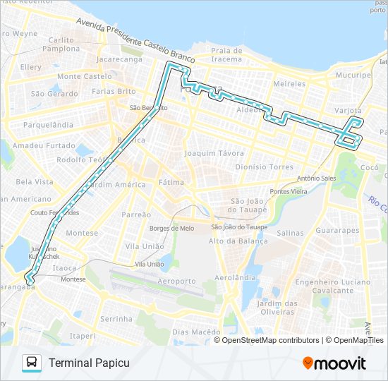 048 CORUJÃO / PARANGABA / PAPICU bus Line Map