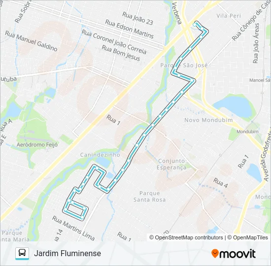 346 JARDIM FLUMINENSE / SIQUEIRA Bus Line Map