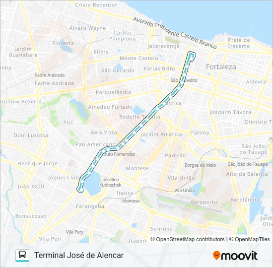 350 LAGOA / JOSÉ BASTOS / CENTRO Bus Line Map