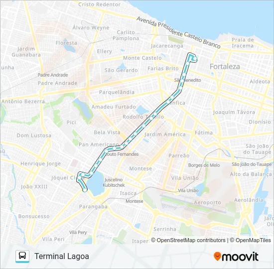 350 LAGOA / JOSÉ BASTOS / CENTRO Bus Line Map