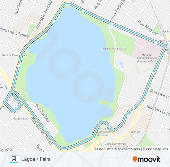 Mapa de 358 LAGOA / FEIRA PARANGABA / ED de autobús