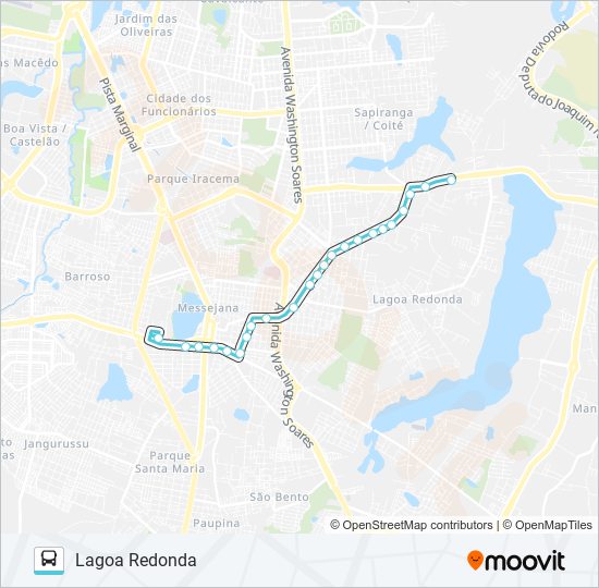 Mapa da linha 626 LAGOA REDONDA II / MESSEJANA de ônibus