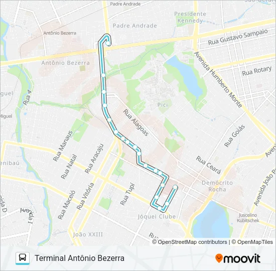 225 JOÃO ARRUDA / ANTÔNIO BEZERRA Bus Line Map