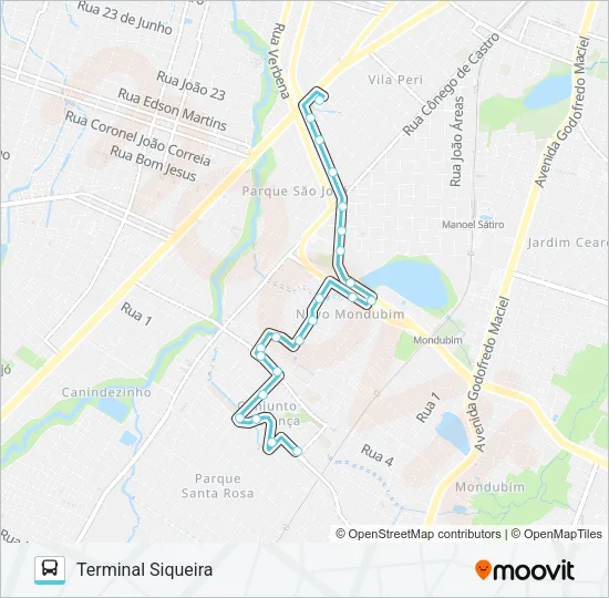 330 CONJUNTO ESPERANÇA / SIQUEIRA Bus Line Map
