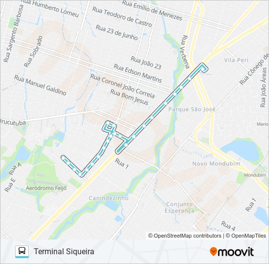 Mapa de 342 PARQUE SÃO VICENTE / SIQUEIRA de autobús