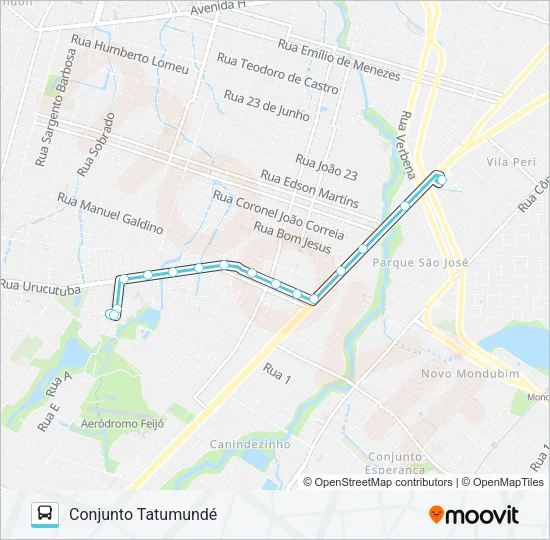 388 CONJUNTO TATUMUNDÉ / SIQUEIRA Bus Line Map