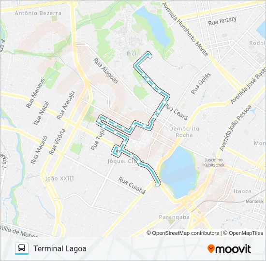 394 PARQUE UNIVERSITÁRIOS / LAGOA Bus Line Map