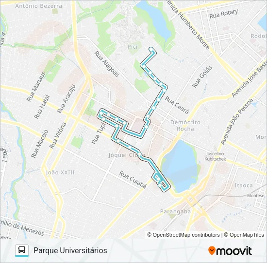 394 PARQUE UNIVERSITÁRIOS / LAGOA Bus Line Map