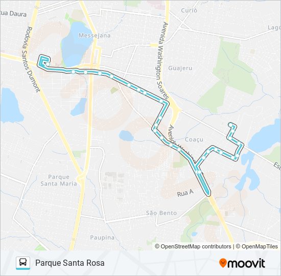 Mapa da linha 618 PARQUE SANTA ROSA / MESSEJANA de ônibus