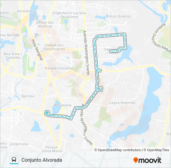 640 CONJUNTO ALVORADA / MESSEJANA Bus Line Map