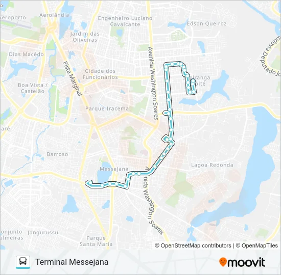 640 CONJUNTO ALVORADA / MESSEJANA Bus Line Map