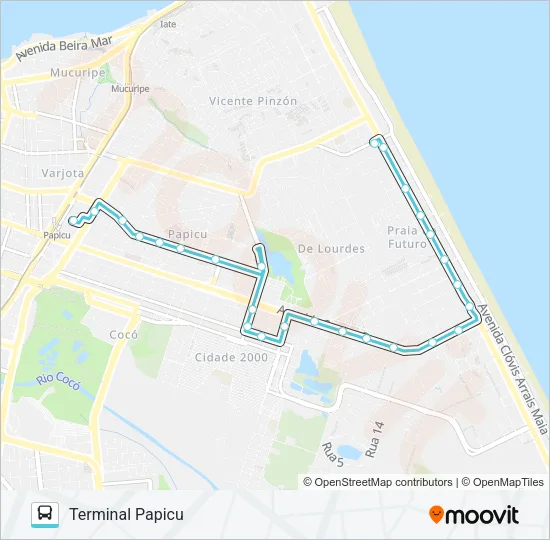 813 PRAIA DO FUTURO / PAPICU / ED Bus Line Map