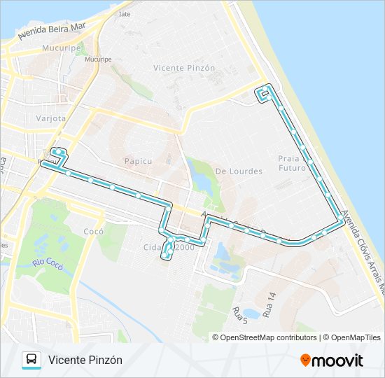 813 PRAIA DO FUTURO / PAPICU / ED Bus Line Map