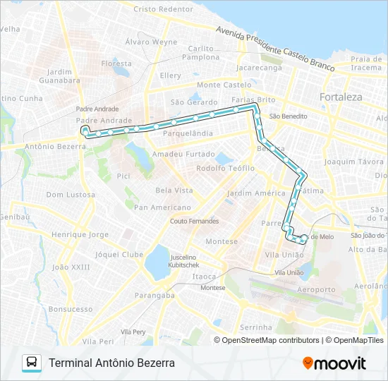 088 ANTÔNIO BEZERRA / ALBERT SABIN Bus Line Map