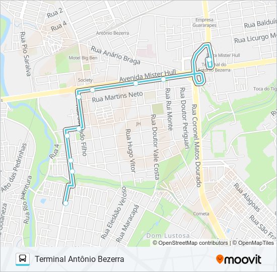 Mapa de 215 AUTRAN NUNES / ANTÔNIO BEZERRA de autobús