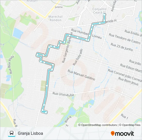357 CONJUNTO CEARÁ / GRANJA LISBOA Bus Line Map