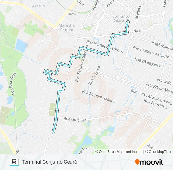 357 CONJUNTO CEARÁ / GRANJA LISBOA Bus Line Map