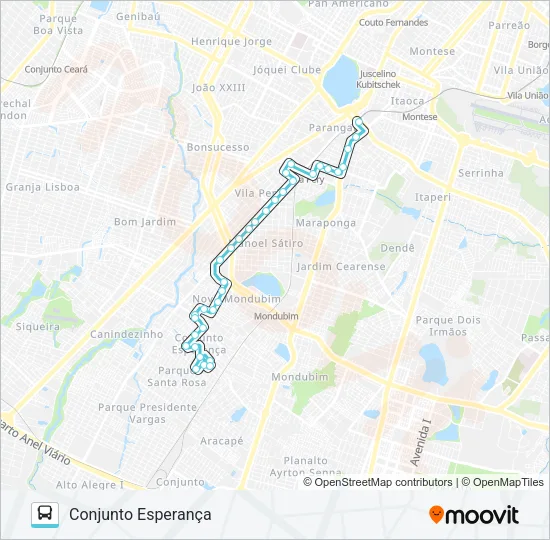 379 CONJUNTO ESPERANÇA / PARANGABA Bus Line Map