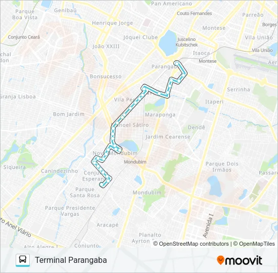 379 CONJUNTO ESPERANÇA / PARANGABA Bus Line Map